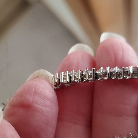Bracelet cubic zirconia fine silver plated 7 inches - Picture 11 of 12